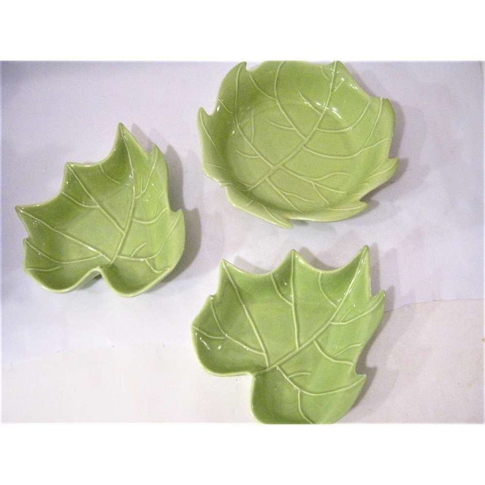 1980 California Originals USA Pottery Salad Bowl W/ Matching Side Serving Bowls